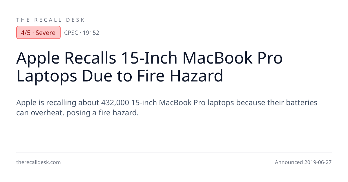Apple Recalls 15-Inch MacBook Pro Laptops Due to Fire Hazard · The ...